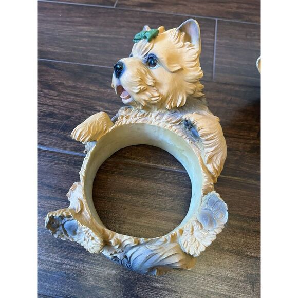 RARE Yorkie Shape Figurine Dog Bowls Set Of 2-Stainless Removable Bowls - Picture 7 of 10